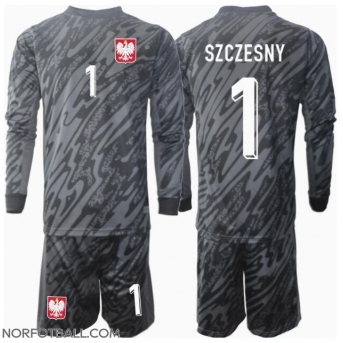 Billige Fotballdrakt Polen Wojciech Szczesny #1 Keeper Replika Bortedraktsett Barn EM 2024 Langermet (med bukser)